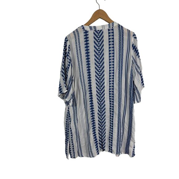 GOA BEACHWEAR BY JAPNA Swim Coverup XL Blue White Tunic Dress - Picture 2 of 5